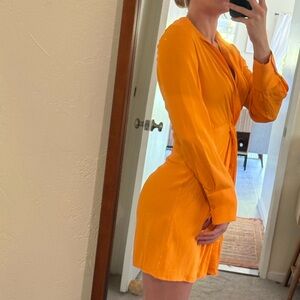 Zara Orange Long Sleeve Dress